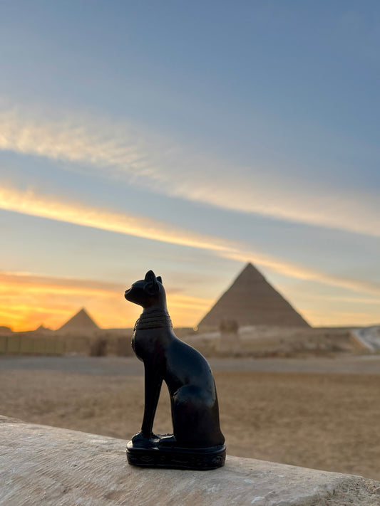 Egypt Black Cat Statue Basalt - Small