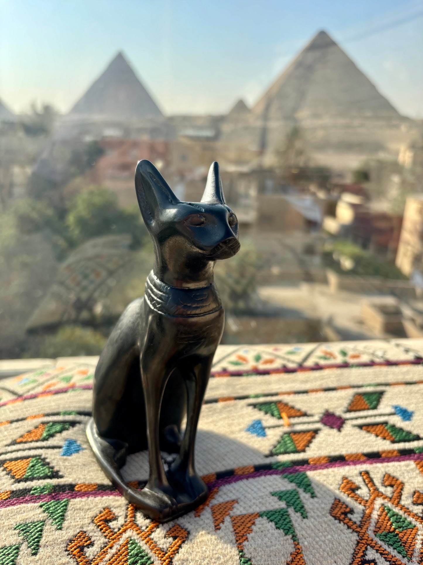Egypt Black Cat Statue Basalt - Large