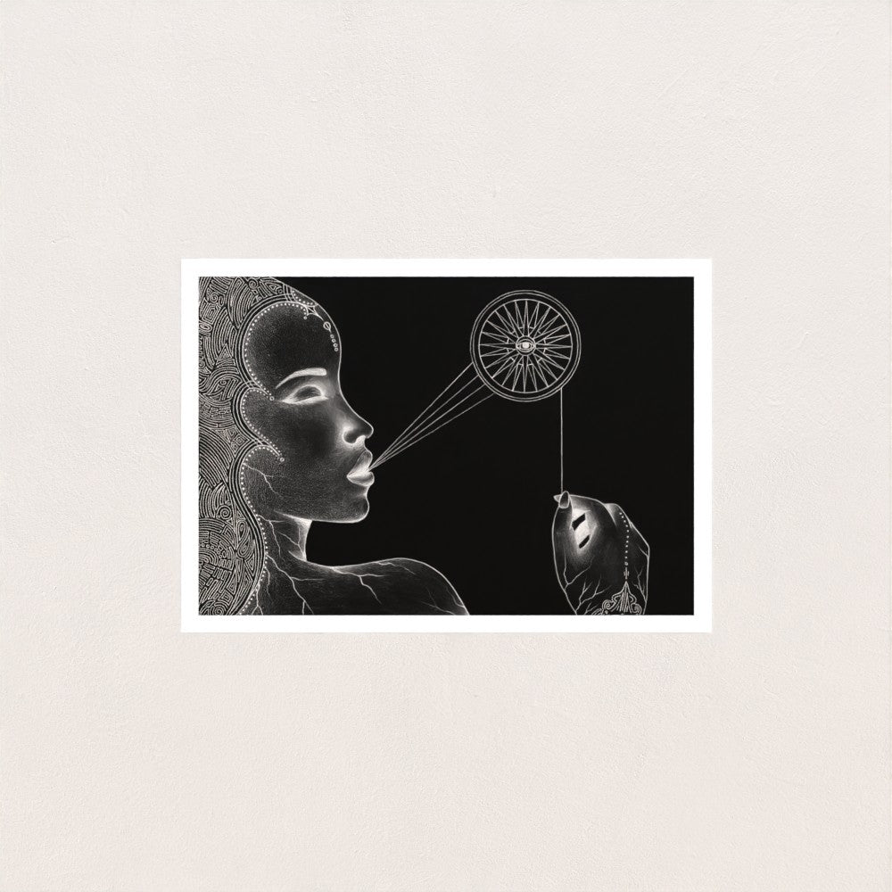 "Kissed by the Black Sun" - A4 - Art Print on Hahnemühle German Etching paper - (21 x 29,7 cm)