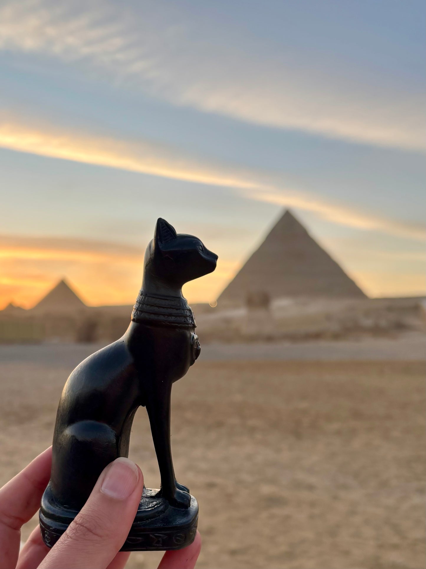Egypt Black Cat Statue Basalt - Small