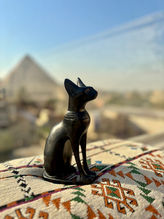 Egypt Black Cat Statue Basalt - Large
