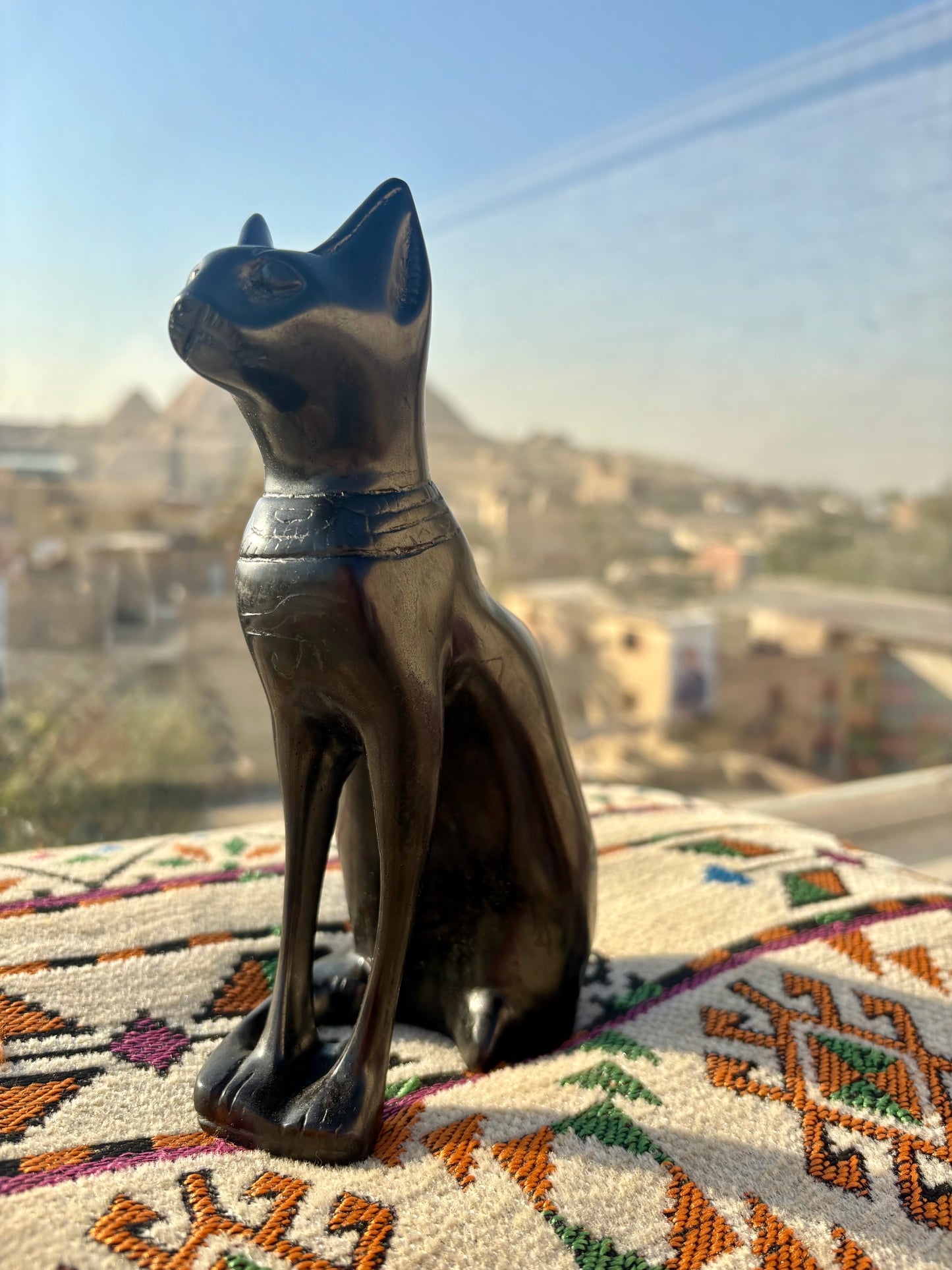 Egypt Black Cat Statue Basalt - Large