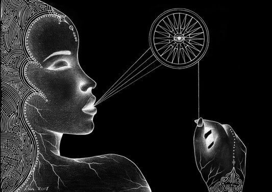 "Kissed by the Black Sun" - A4 - Art Print on Hahnemühle German Etching paper - (21 x 29,7 cm)